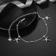 Women Jewelry Silver Plated Anklet Starfish Pendant Metal Ankle Bracelet