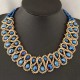 Women Multicolor Crystal Charm Gold Exaggerated Bib statement Necklace Jewelry Gift