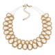 Women Multicolor Crystal Charm Gold Exaggerated Bib statement Necklace Jewelry Gift