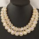 Women Multicolor Crystal Charm Gold Exaggerated Bib statement Necklace Jewelry Gift