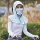 Women Sunscreen Scarf Ice Silk Hat Cover Face UV Protection Outdoor Cycling Travel Wild Sunshade Cap