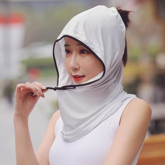 Women Sunscreen Scarf Ice Silk Hat Cover Face UV Protection Outdoor Cycling Travel Wild Sunshade Cap