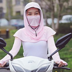 Women Sunscreen Scarf Ice Silk Hat Cover Face UV Protection Outdoor Cycling Travel Wild Sunshade Cap