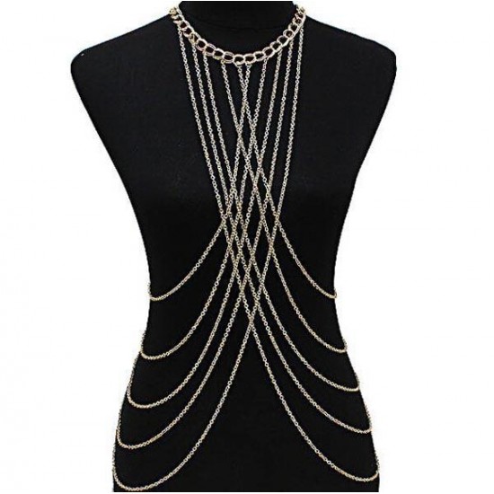 Women Tassel Sexy Beach Crossover Waist Body Chain Necklace