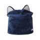 Women Velour Rhinestone Deco Cat Ear Windproof Beanie Cap Animal Hat