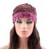 Women Velvet Bow Indian Ethnic Style Side Flower Turban Cap Flexible Headband