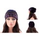 Women Velvet Bow Indian Ethnic Style Side Flower Turban Cap Flexible Headband