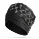 Women Velvet Elastic Beanie Cap Luxury Solid With Shine Rhinestones Bonnet Cap