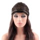 Women Velvet Ethnic Style Breathable Side Flower Turban Cap Flexible Headband