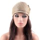 Women Velvet Ethnic Style Breathable Side Flower Turban Cap Flexible Headband