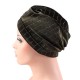 Women Velvet Stripe Crossed Indian Ethnic Style Turban Cap Flexible Headband