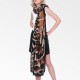 Women Vintage 90*180 CM Leopard Print Scarf Lightweight Large Size Flower Shawl