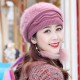 Women Vintage Artificial Rabbit Fur With Velvet Knit Hat Winter Warm Earmuffs Ski Beanie Hat