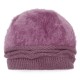 Women Vintage Artificial Rabbit Fur With Velvet Knit Hat Winter Warm Earmuffs Ski Beanie Hat