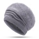 Women Vintage Artificial Rabbit Fur With Velvet Knit Hat Winter Warm Earmuffs Ski Beanie Hat