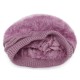 Women Vintage Artificial Rabbit Fur With Velvet Knit Hat Winter Warm Earmuffs Ski Beanie Hat