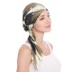 Women Vintage Muslim Floral Bandaged Turban Hat Bohemia Ponytail Headscarf