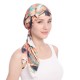 Women Vintage Muslim Floral Bandaged Turban Hat Bohemia Ponytail Headscarf