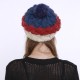 Women Vintage Patchwork Knit Hat Outdoor Winter Earmuffs Ski Skull Cap Beanie