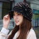 Women Vintage Plaid Polyester UV Protection Bucket Cap Outdoor Large Brim Sun Fishing Hat