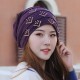 Women Vintage Polyester Breathable Beanie Cap Outdoor Earmuffs Flexible Turban Cap