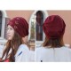 Women Vintage Polyester Breathable Beanie Cap Outdoor Earmuffs Flexible Turban Cap