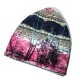 Women Warm Velvet Beanies Cap Colorful Printed Bonnet Hat Cap And Scarf Dual Use