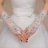 Women White Bridal Glove Lace Embroidered Wedding Dress Sleeve Gloves