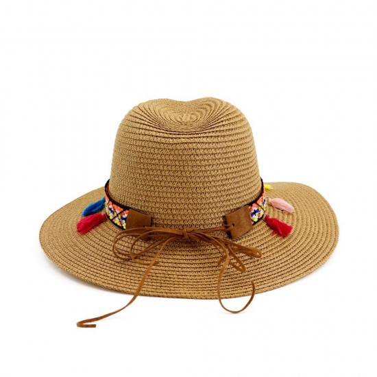 Women Wild Vogue Jazz Cap Outdoor Casual UV Protection Beach Gardening Straw Hat