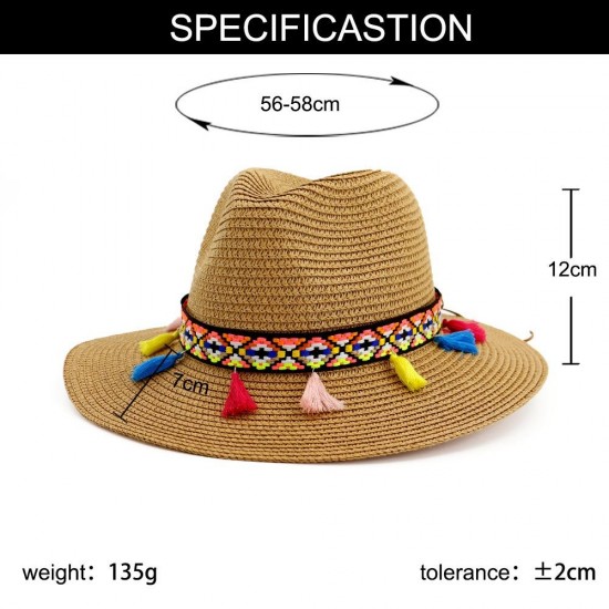 Women Wild Vogue Jazz Cap Outdoor Casual UV Protection Beach Gardening Straw Hat