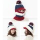 Women Windproof Thicken Plus Velvet Knit Beanie Hat Earmuffs Warm Patchwork Ski Cap