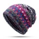 Women Winter Bohemian Style Multi-Purpose Beanie Scarf Slouchy Print Skullcap