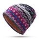 Women Winter Bohemian Style Multi-Purpose Beanie Scarf Slouchy Print Skullcap