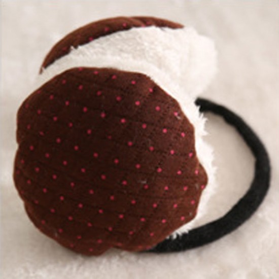 Women Winter Candy-colored Dot Warm Plush Ear Muffs Random Shipment