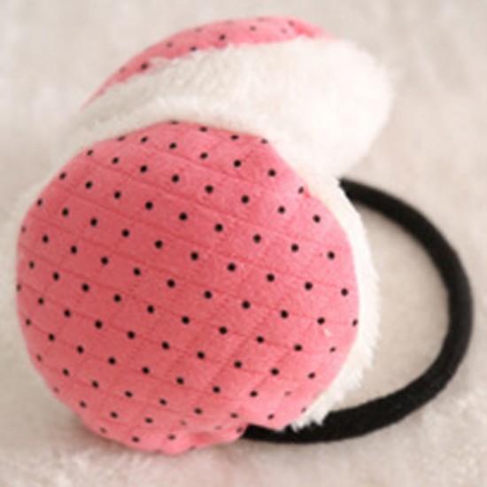 Women Winter Candy-colored Dot Warm Plush Ear Muffs Random Shipment