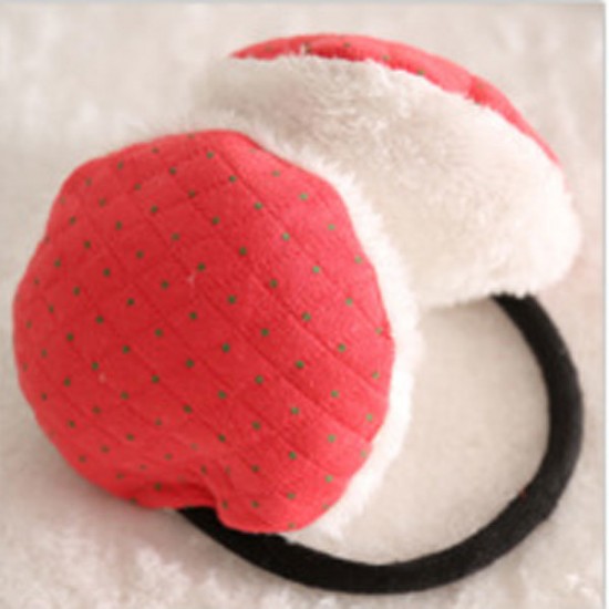 Women Winter Candy-colored Dot Warm Plush Ear Muffs Random Shipment