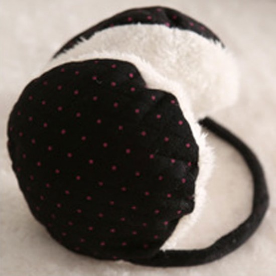 Women Winter Candy-colored Dot Warm Plush Ear Muffs Random Shipment