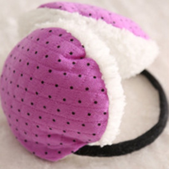 Women Winter Candy-colored Dot Warm Plush Ear Muffs Random Shipment