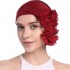 Women Winter Chiffon Muslin Flower Turban Good Elastic Decorative Hair Band Headband