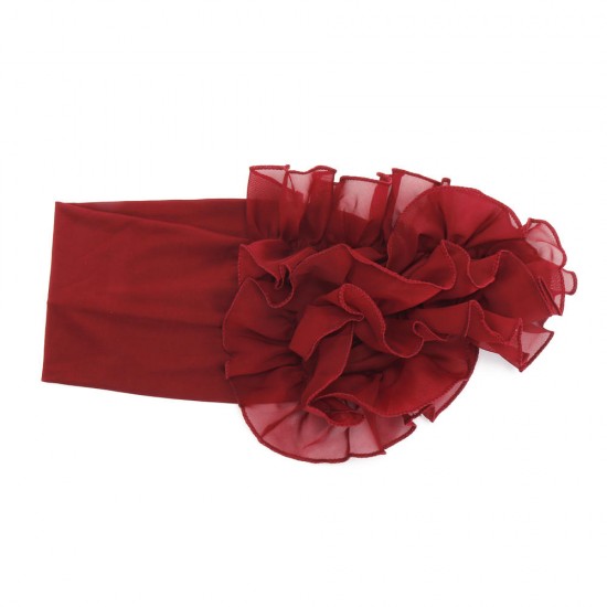 Women Winter Chiffon Muslin Flower Turban Good Elastic Decorative Hair Band Headband