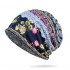 Women Winter Cotton Multi-purpose Flower Printing Beanie Cap Neck Gaiter Warm Face Shield Hats