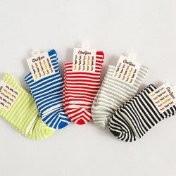 Women Winter Warm Cotton Striped Tube Socks Outdoor Deodorization Durable Ankle Sock