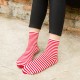 Women Winter Warm Cotton Striped Tube Socks Outdoor Deodorization Durable Ankle Sock