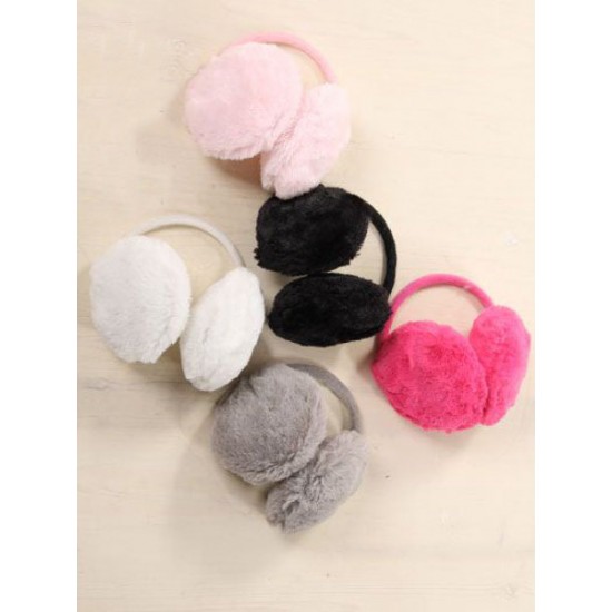 Women Winter Warm Ear Protector Fur Solid Color Ear Muffs