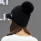 Women Winter Warm Earmuffs Knit Beanie Hat Outdoor Ski Beret Cap