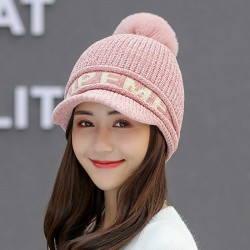 Women Winter Warm Earmuffs Knit Beanie Hat Outdoor Ski Beret Cap