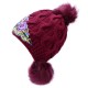 Women Winter Warm Floral Embroidered Knit Beanie Hat Outdoor Earmuffs Skullcap