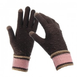 Women Winter Warm Full-finger Gloves Knitted Thicken Outdoor Sport Mittens