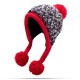 Women Winter Warm Fur Ball Knitting Beanie Cap Thick Bucket Hat