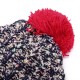 Women Winter Warm Fur Ball Knitting Beanie Cap Thick Bucket Hat